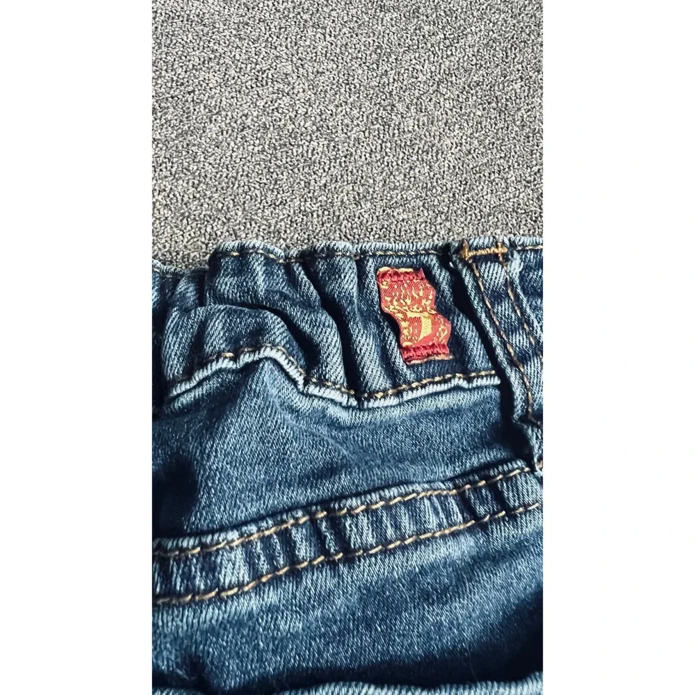 7 For All Mankind Skinny Jeans Kids Size 7 Blue Adjustable Waist Stretch Denim